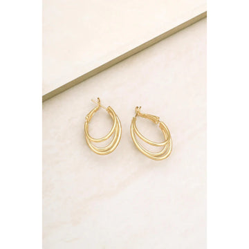 Ettika Helena Women's Hoop Earrings in 18K Gold Plated over Brass