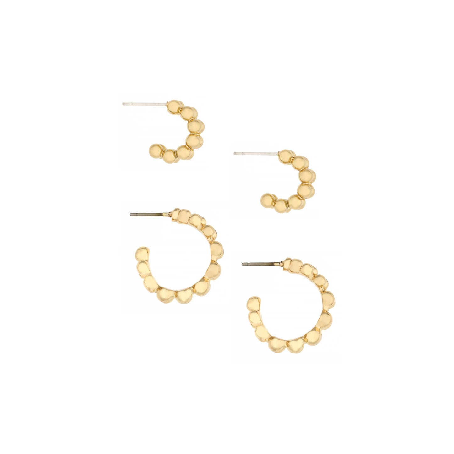 Ettika Bubble 18k Gold Plated Hoop Set