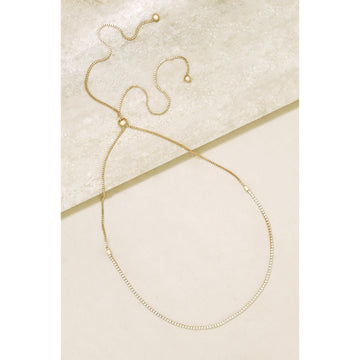Ettika 28" Adjustable Box Choker in 18K Gold Plated Over Brass
