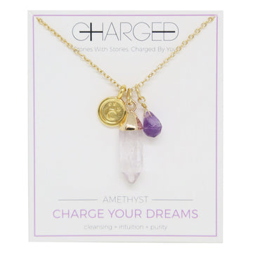 Charged 16" Charm Necklace in 18K Gold Plated Over Brass