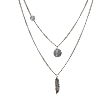 Mr. Ettika Double Layered Charm Necklace in Metal
