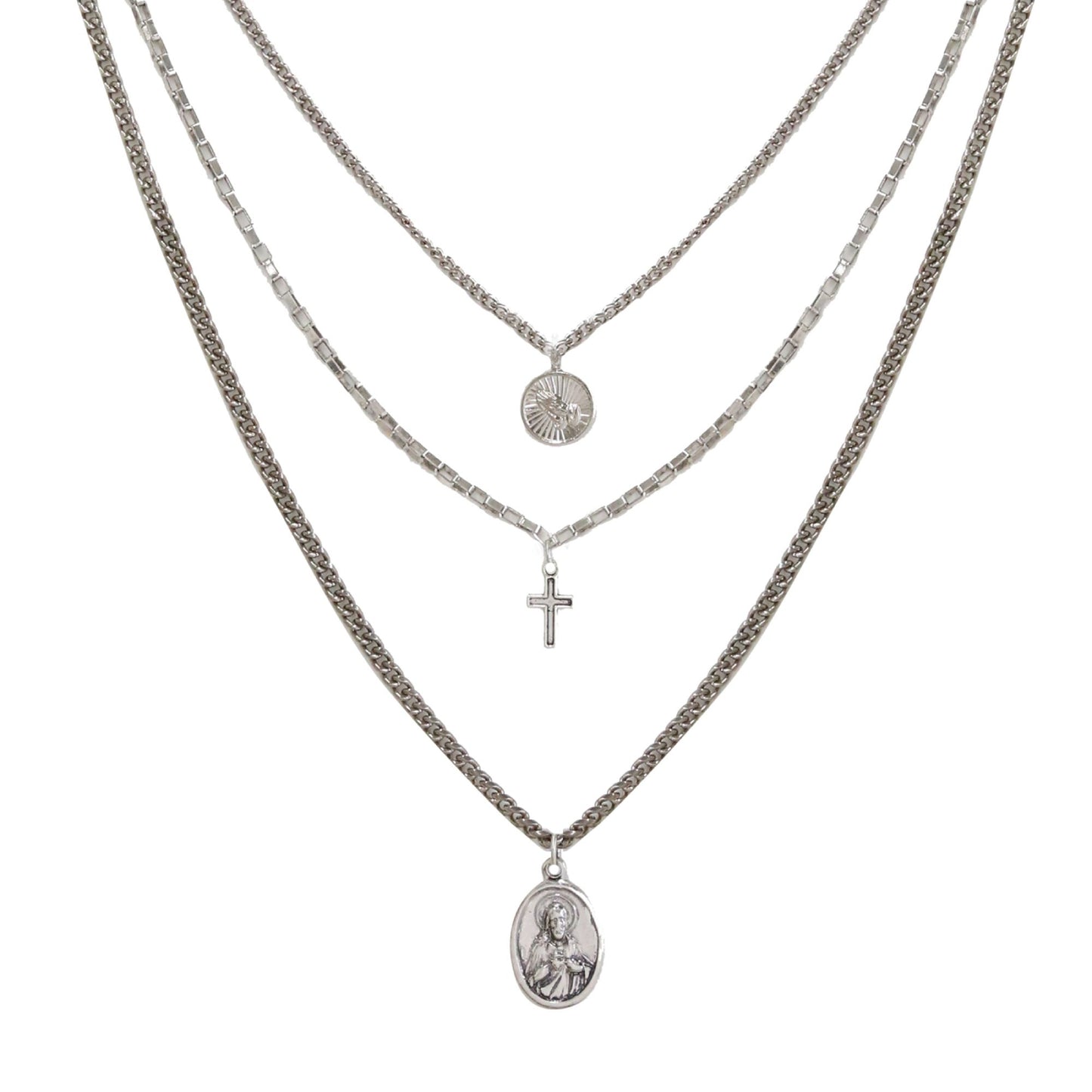 Mr. Ettika Triple Layered Chain Necklace