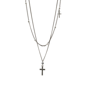 Mr. Ettika Men's Cross Pendant Necklace in Metal