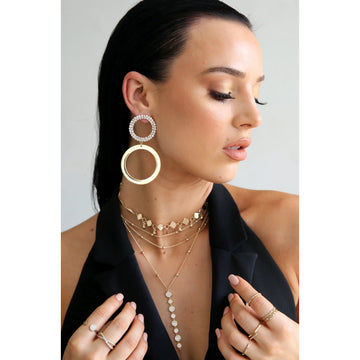 Ettika Bali Dreams Crystal Laraiat Necklace in 18K Gold Plated over Metal