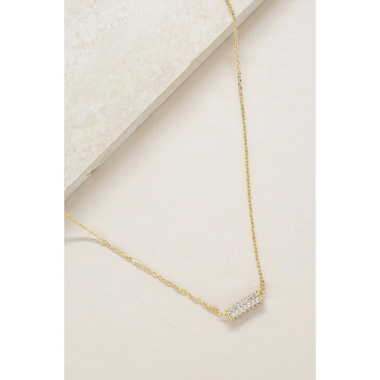 Ettika Crystal Cylinder 18k Gold Plated Necklace