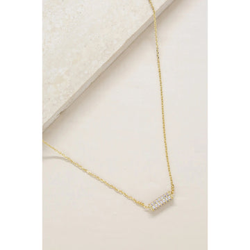 Ettika Crystal Cylinder Necklace in 18K Gold Plated over Metal