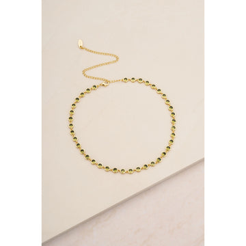 Ettika Crystal Disc Link Necklace in 18K Gold Plated