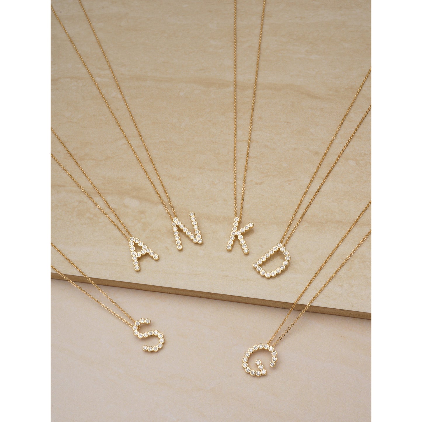 Ettika 16.5" Simple Crystal Initial "A" Pendant Necklace in 18k Gold Plate Over Brass and Steel