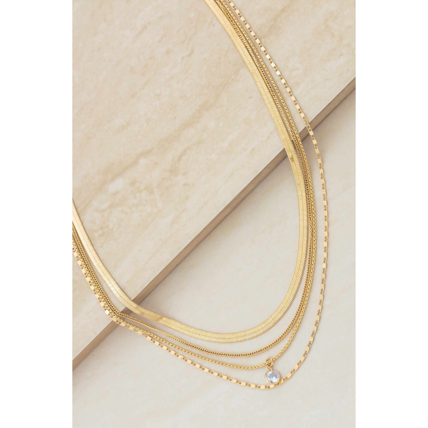 Ettika 18.5" All The Chains Layered Necklace in 18k Gold Plate Over Brass and Steel