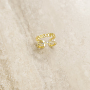 Ettika Women's Wanderer Crystal Ring in Gold-Tone Metal