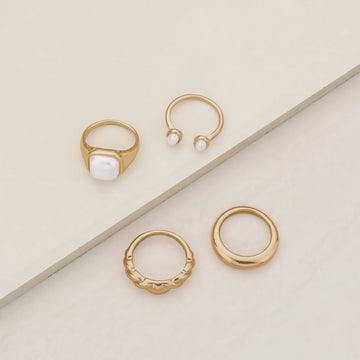 Ettika Women's Ultimate Babe Ring in Gold-Tone Metal (Set of 4)