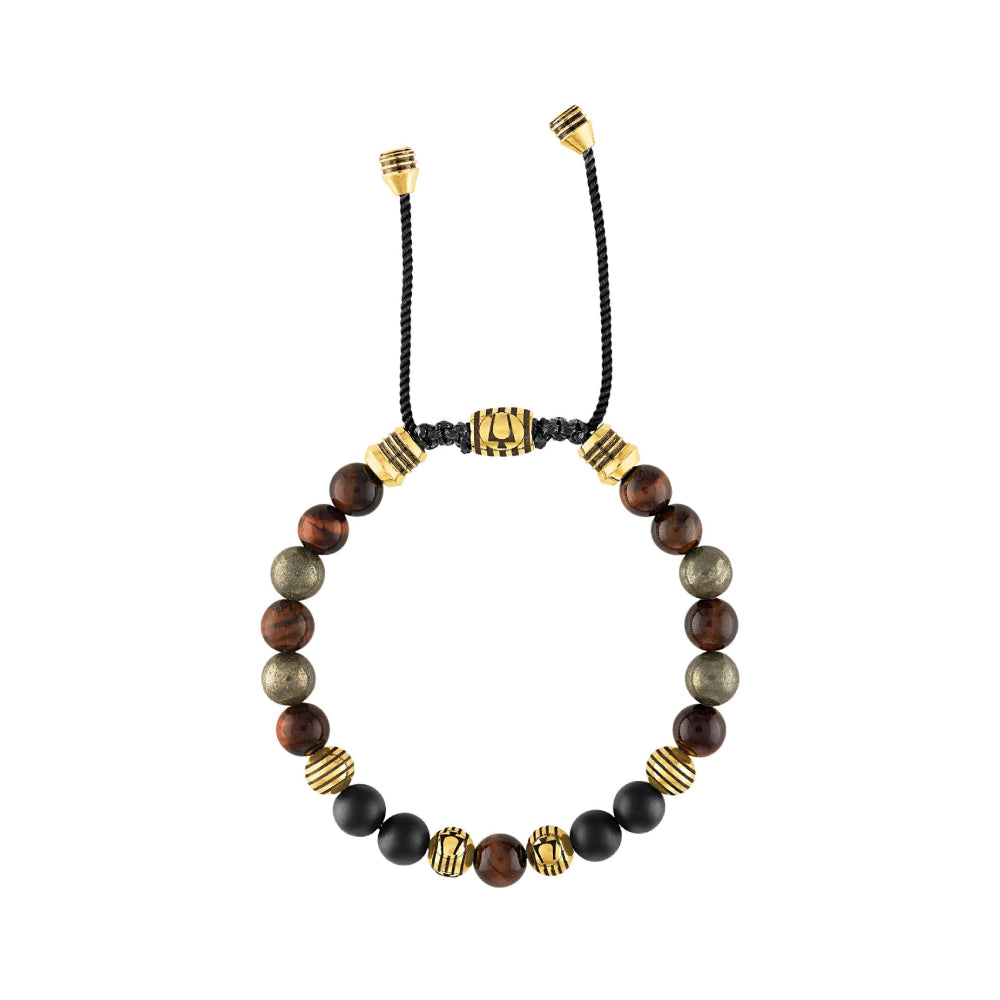 Bulova Men's Classic Tiger's Eye Beaded Bolo Bracelet