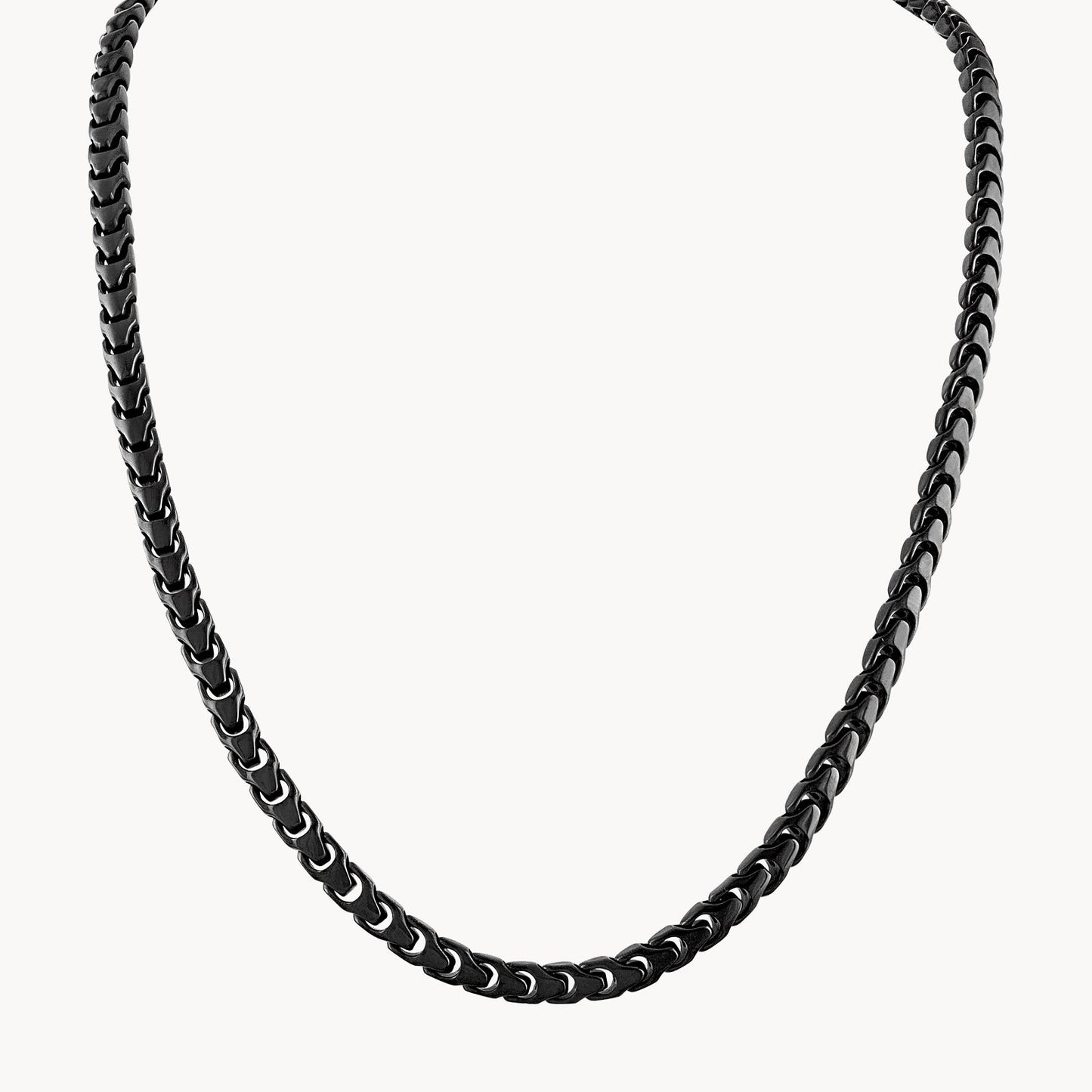 Bulova 22" Black Stainless Steel Link Necklace