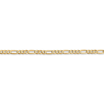 Quality Gold Women's 20" Flat Figaro with Lobster Clasp Chain in 14K Yellow Gold