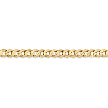 Cadena Figaro plana de oro de calidad para mujer de 24" x 4,5 mm con cierre de langosta en oro amarillo de 14 quilates 
