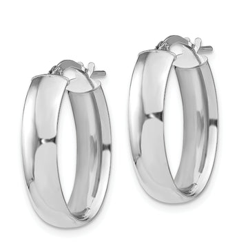 Aros ovalados para mujer de Leslie en oro blanco de 14 quilates