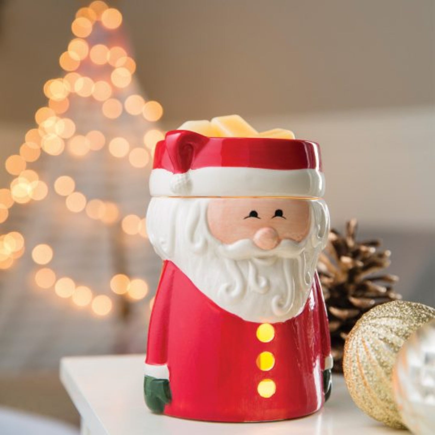 Candle Warmers Santa Claus Illumination Fragrance Warmer - Red