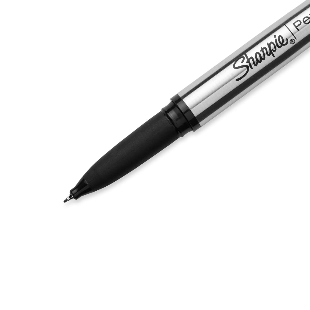 Bolígrafo Sharpie de acero inoxidable con punta fina de 0,4 mm y agarre en negro