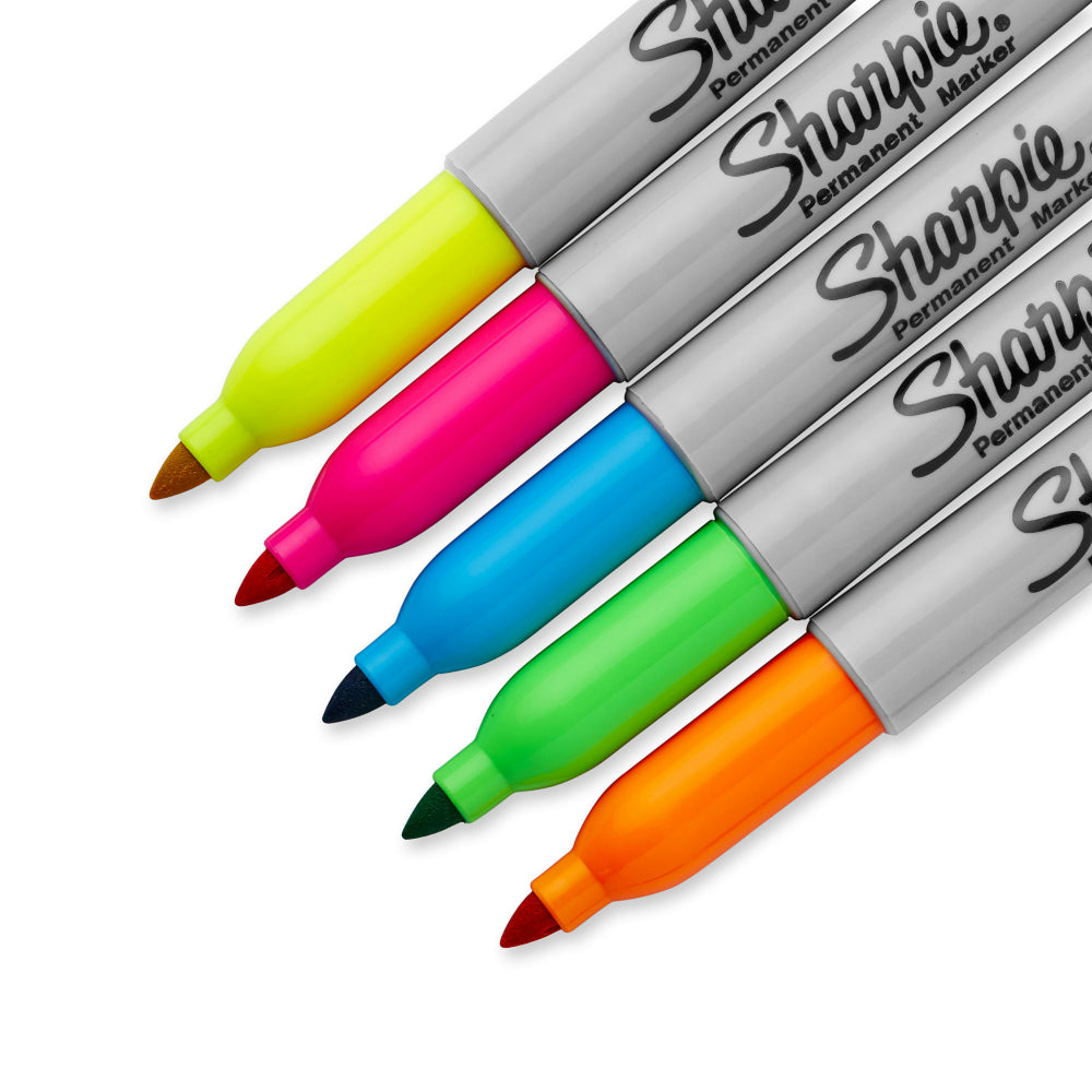 Sharpie Neon Fine Point Permanent Markers (Set of 5)