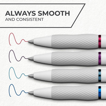 Sharpie S-Gel Medium Point 0.7mm Retractable White Fashion Barrel Pens (Set of 4) - Bold Jewel