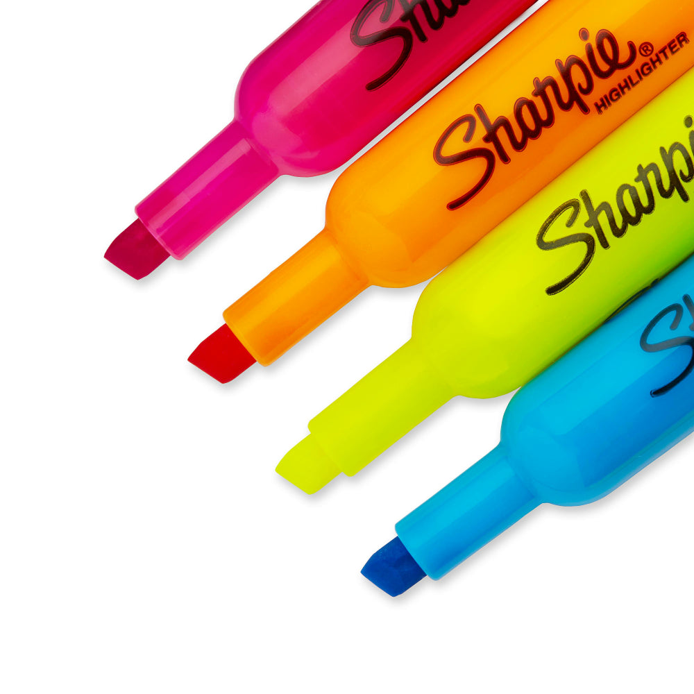 Marcadores fluorescentes Sharpie con punta biselada (juego de 4)