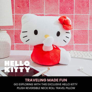 Almohada y peluche reversibles con forma de rollo para el cuello de Hello Kitty de Sanrio