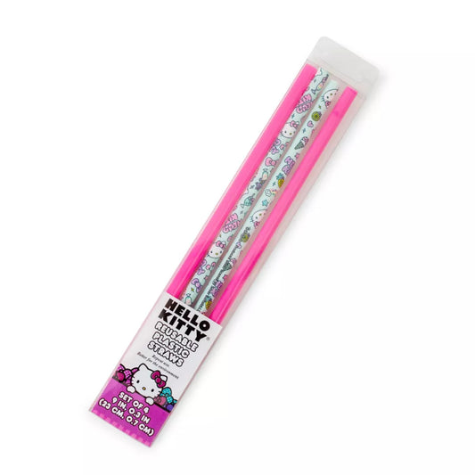 Pajitas de plástico reutilizables Sanrio Hello Kitty Kawaii Treats (juego de 4)