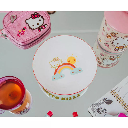 Cuenco de cerámica para cena de 9" con diseño de Hello Kitty Rainbow de Sanrio