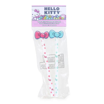Paquete de 2 bolígrafos de tinta Hello Kitty con adornos de lazo: rosa y azul