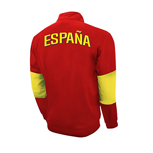 Chaqueta deportiva pequeña Touchline con cierre de cremallera completa de Icon Sports Spain Soccer - Rojo/Amarillo