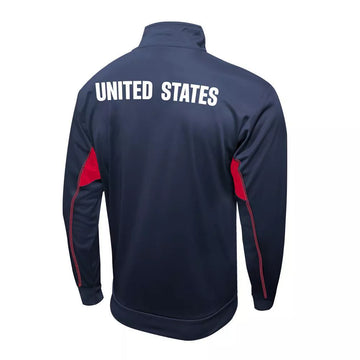 Chaqueta deportiva Fortress de la Federación de fútbol de Estados Unidos de Icon Sports (talla pequeña), color azul marino