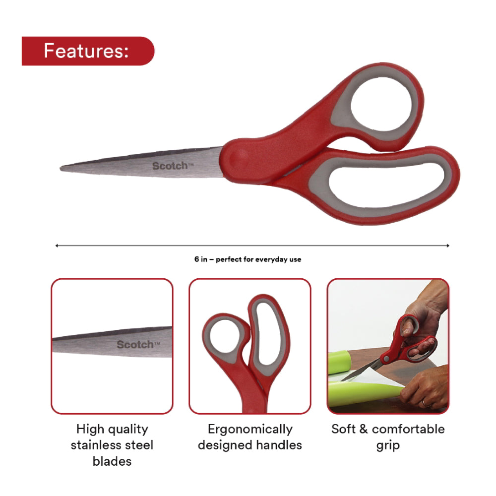 Scotch Multi-Purpose Scissors - Gray/Red