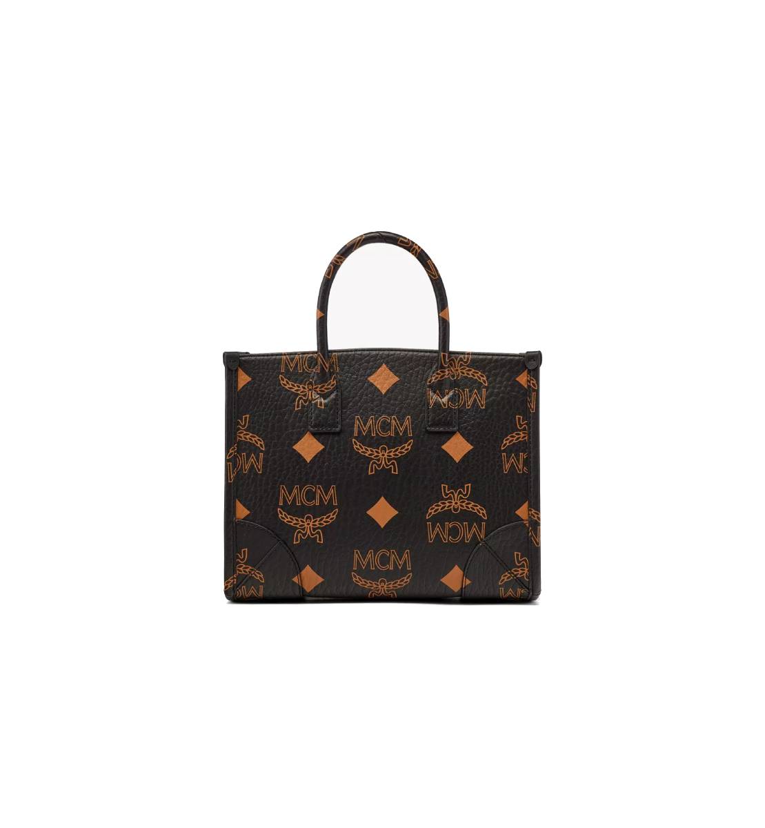 MCM Visetas Small Munchen Tote in Maxi- Black