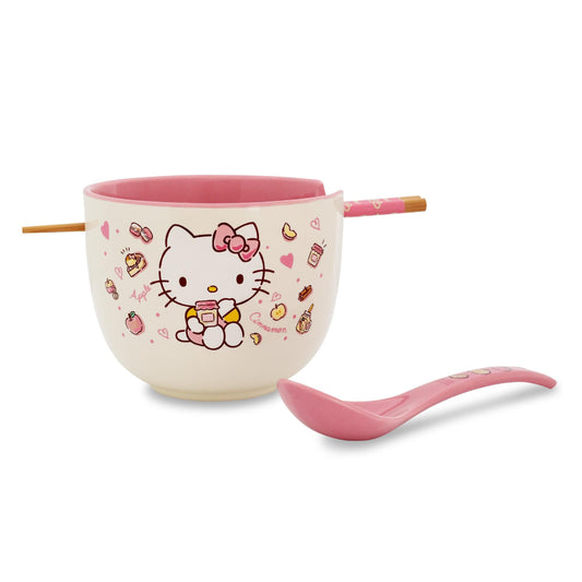 Sanrio Hello Kitty Apples and Cinnamon 20 oz Ramen Bowl and Chopstick Set