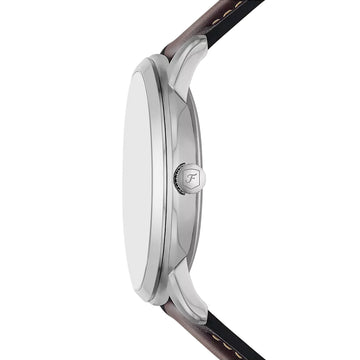 Fossil Neutra Men's 42mm Brown Strap Watch - Silver Dial