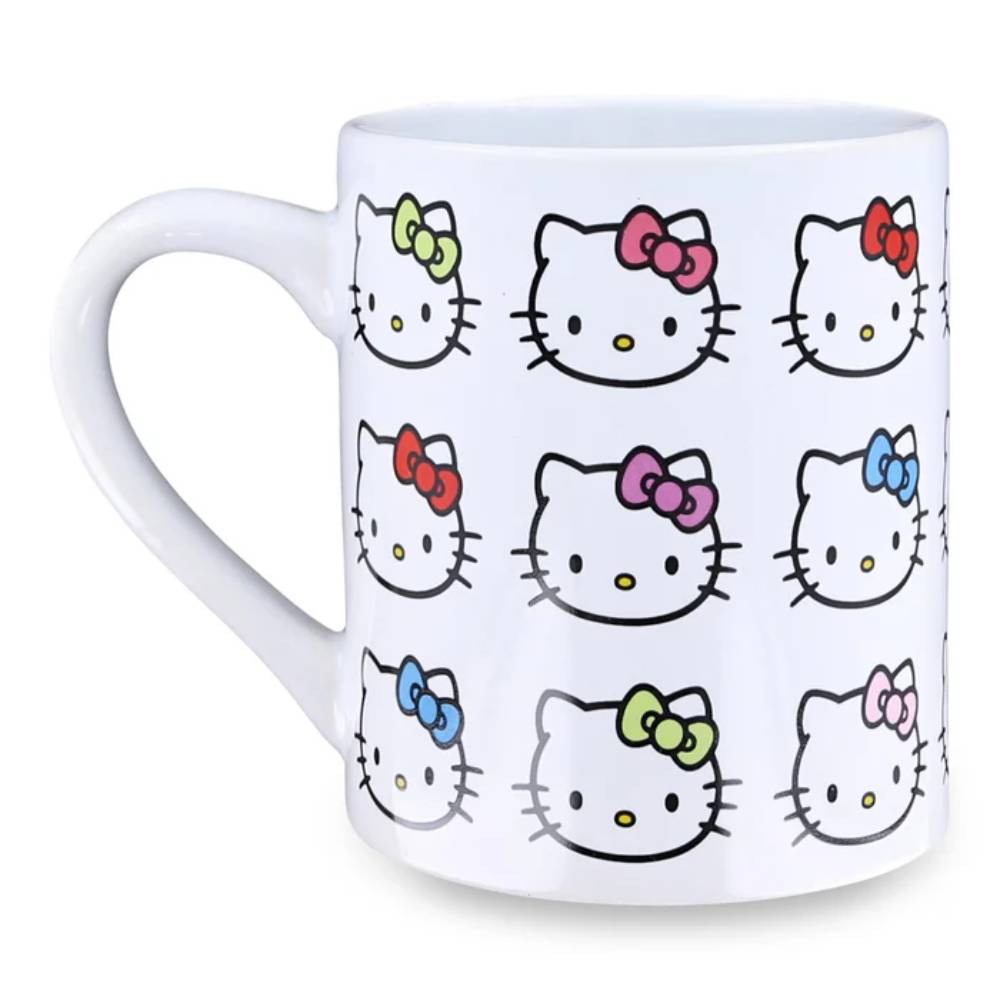 Sanrio Hello Kitty Faces and Bows 14 oz Ceramic Camper Mug - Multicolor