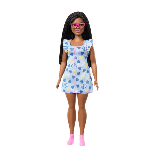 Barbie 11.5" Fashionistas Doll with Down Syndrome Wearing Heart-Print Dress