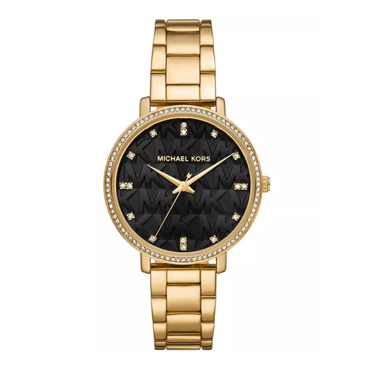 Michael Kors Pyper Women's 38mm Gold-Tone Bracelet Watch - Black Dial