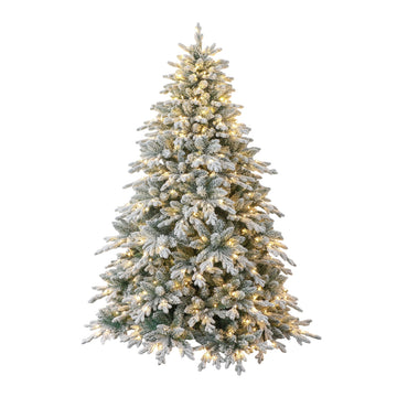 The Outdoor Institute 8' Snow Flocked Tips Pre-lit Christmas Tree with 450T Warm White LED Lights