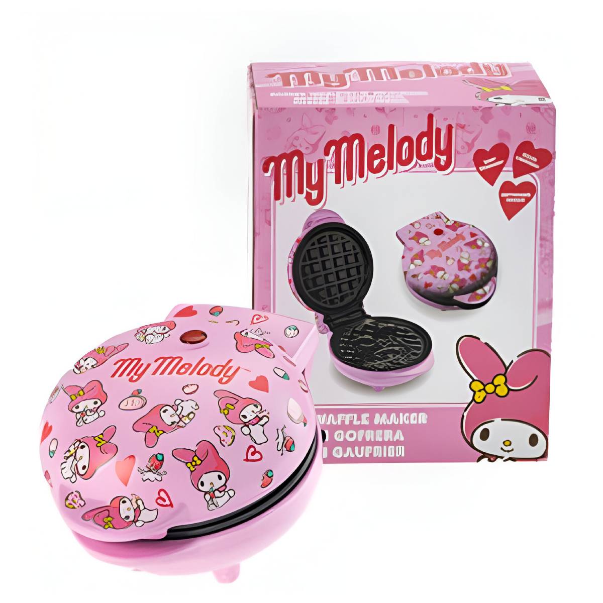 Uncanny Brands WM3/KIT/MY1 Hello Kitty My Melody Mini Waffle Maker - Pink/Black