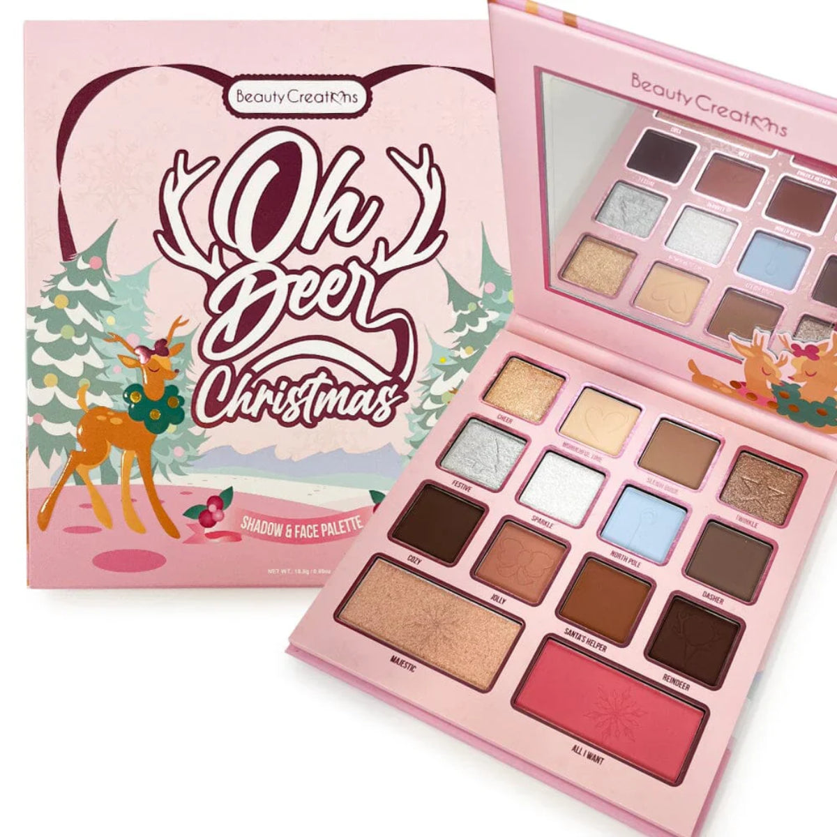 Beauty Creations Oh Deer Christmas Shadow and Face Palette