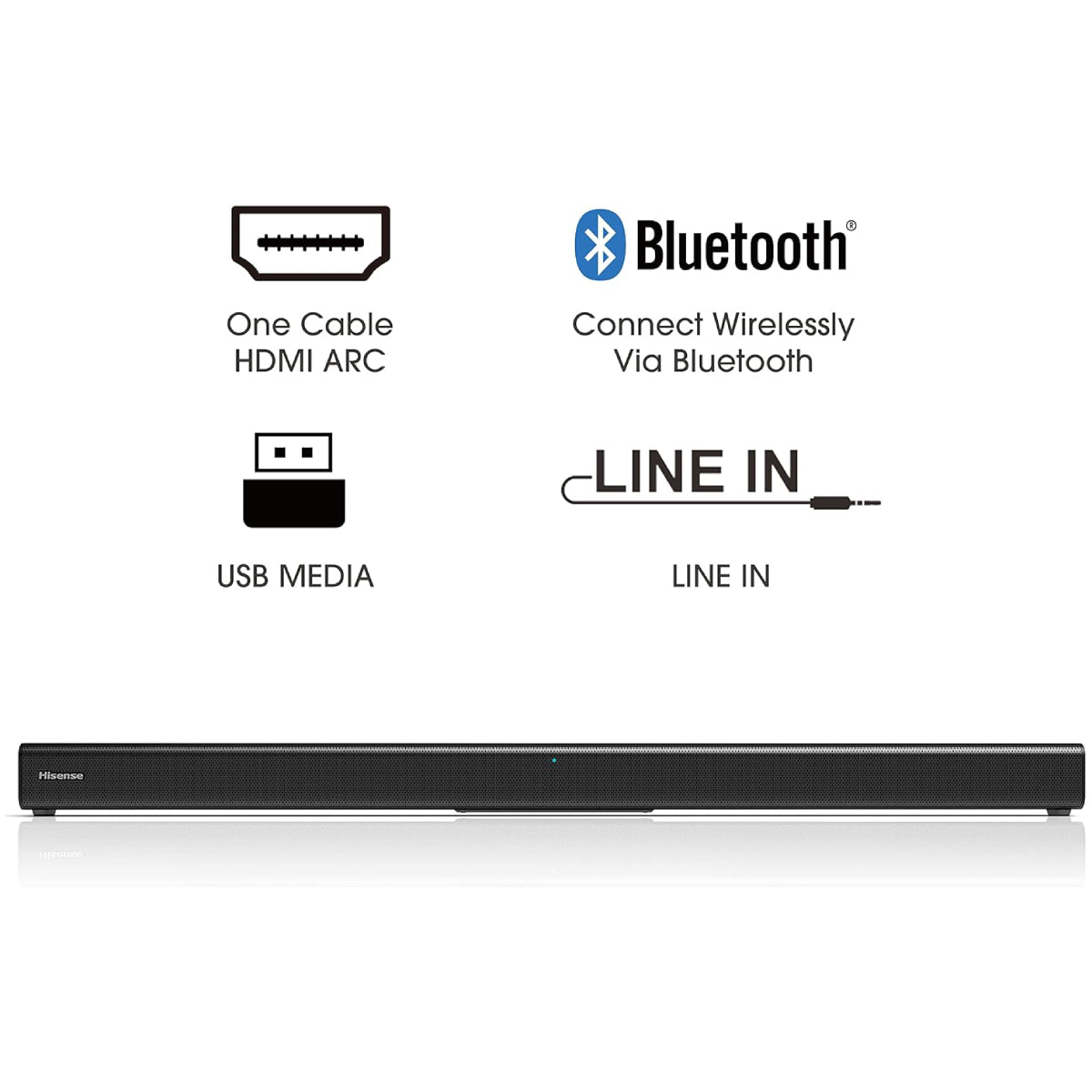Hisense HS205G 2.0 Channel Sound Bar - Black