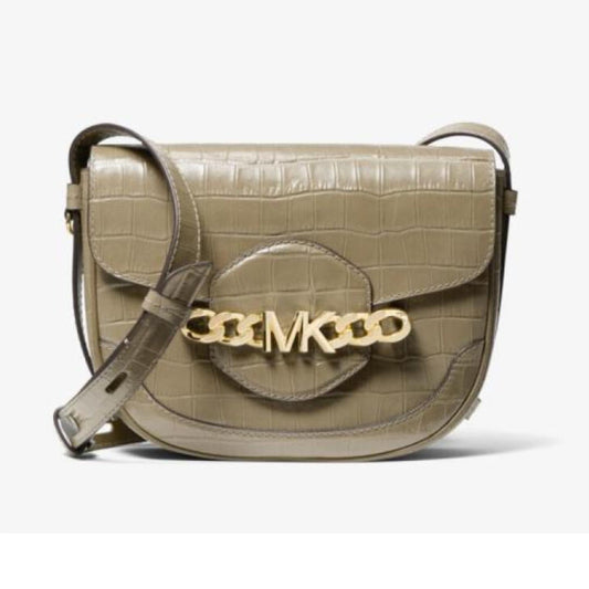 Michael Kors Crocodile Embossed Crossbody Bag - Dusty Sage