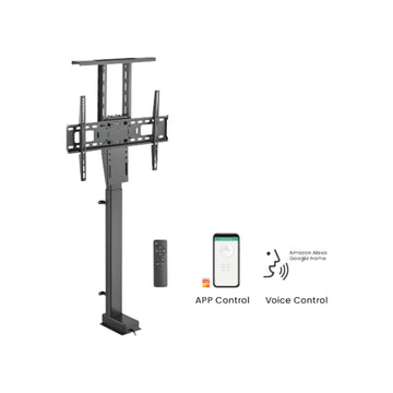 Black Widow Smart Large Motorized TV Lift Stand with Voice & APP Control - Black