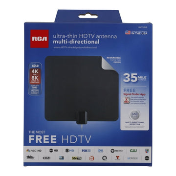 RCA Indoor Ultra Thin Multi Directional HDTV Antenna - Black