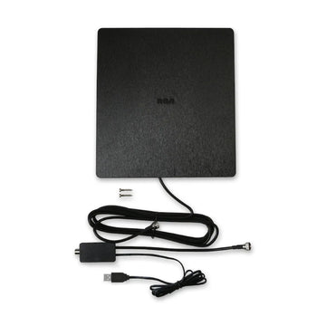 RCA Amplified Indoor Flat Multi Directional HDTV Antenna - Black