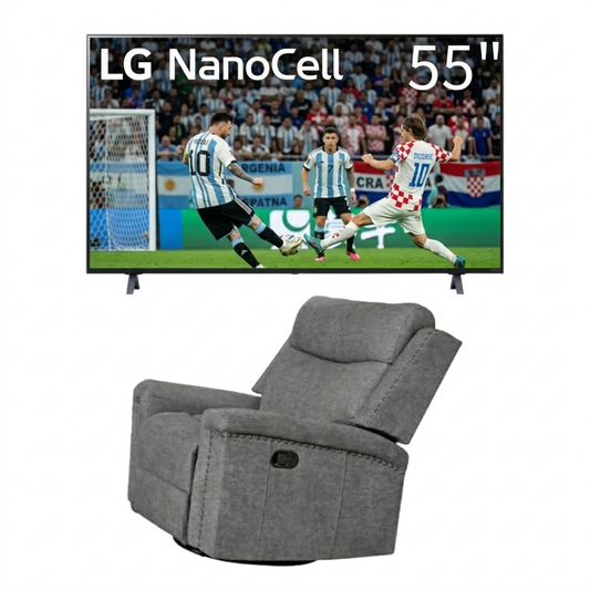 Bundle: LG Class 55" NANO75 UQA UHD 4K Smart TV + Ingram 42" Recliner by Best Home
