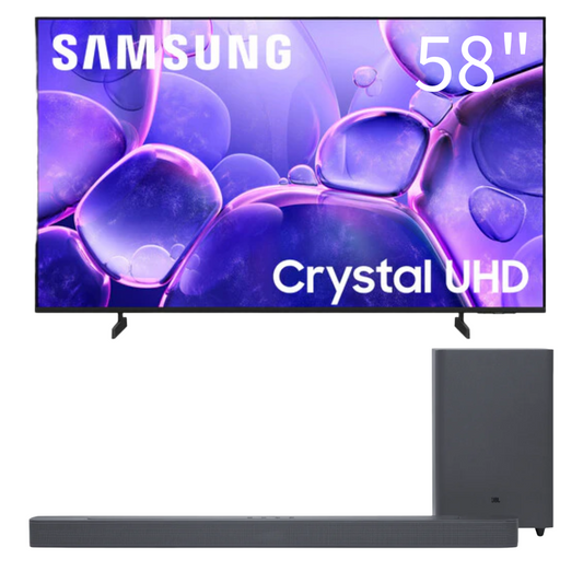 Bundle: Samsung Class U8000F 58" LED Crystal UHD 4K Smart TV + JBL Bar 300W 2.1-Channel Soundbar System with Wireless Subwoofer