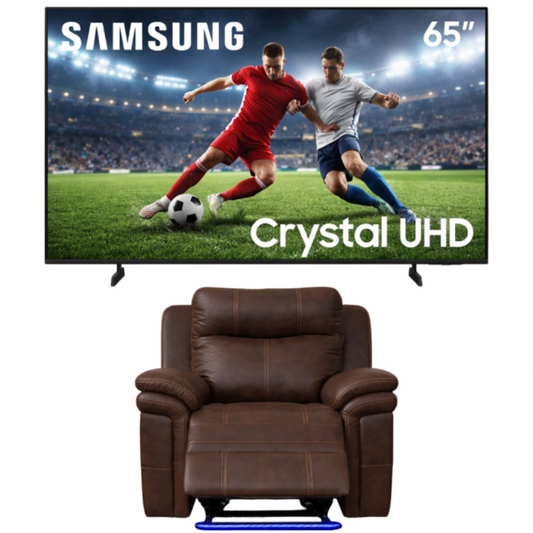 Bundle: Samsung Class 65" U8000F Crystal UHD 4K Smart TV + Mason Power Recliner by Best Home