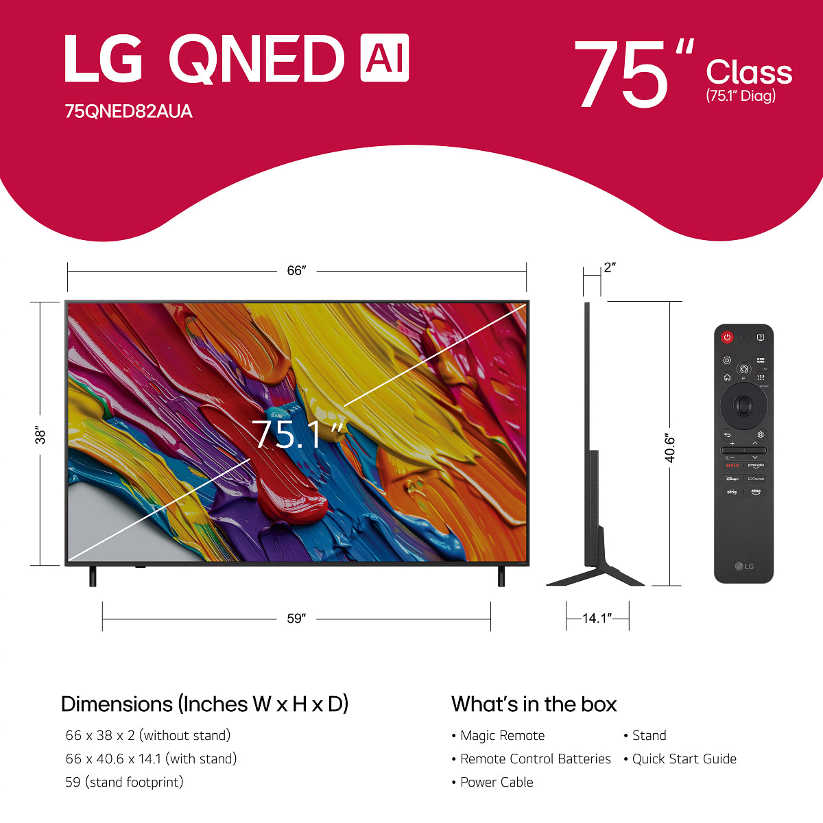 LG Class QNED82A UHD 4K AI Smart WebOS TV